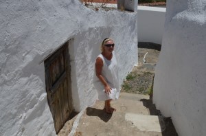 narrow steps and street